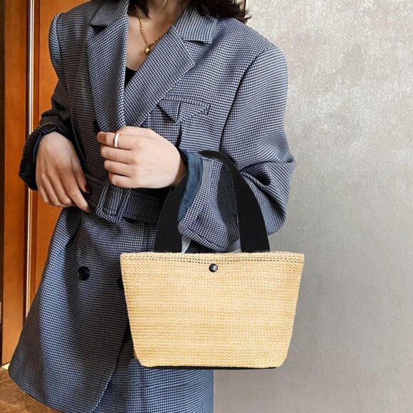 Summer Rattan Bag Handwoven Straw Shoulder Bag Small Occasion Stylish - Picture 7 of 7